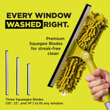 DOCAZOO, Window Washing Kit with 6-24 ft Telescoping Extension Pole (30+ Foot Reach), Window Squeegee & Scrubber Combo w/Pivot System, Indoor and Outdoor Use