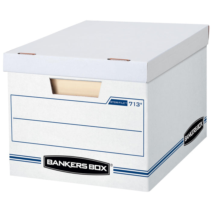 Bankers Box 12 Pack Standard Duty File Storage Boxes, Standard Assembly, Removable Lid, Letter/Legal (0071301)