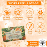 Wavertree & London Sicilian Orange Scented Natural Soap (2 Bars), 7oz Moisturizing French Triple Milled Soap Bars enriched with shea butter - Pure Plant Oil Bath & Body Soap for All Skin Types