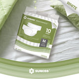 SUNKISS Masterpiece Adult Diapers with Tabs, Unisex Disposable Incontinence Briefs for Women and Men, Odor Control, White, Medium, 40 Count (4 Packs of 10)