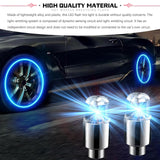 Fluher 6 PCS Car Tire Valve Light, Cool Modified Night Light Safety Shock Sensor Flash Light, Waterproof Tire Valve Stem LED Light Cap, Universal Wheel Decoration Accessory for Car Motorcycle (Blue)