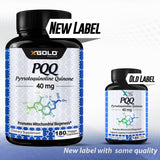 X Gold Health PQQ Supplement 40mg - 180 Veggie Capsules | Pyrroloquinoline Quinone Supplement | 99,7%+ Highly Purified and Bioavailable | Mitochondrial Energy Optimizer | Made in USA, Non-GMO