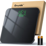 Ovutek Bathroom Scale for Body Weight, Highly Accurate Digital Weighing Machine for People, Upgraded Batteries Included, Compact Size, LED Display, Physician Scale with Sturdy Tempered Glass, 400lb