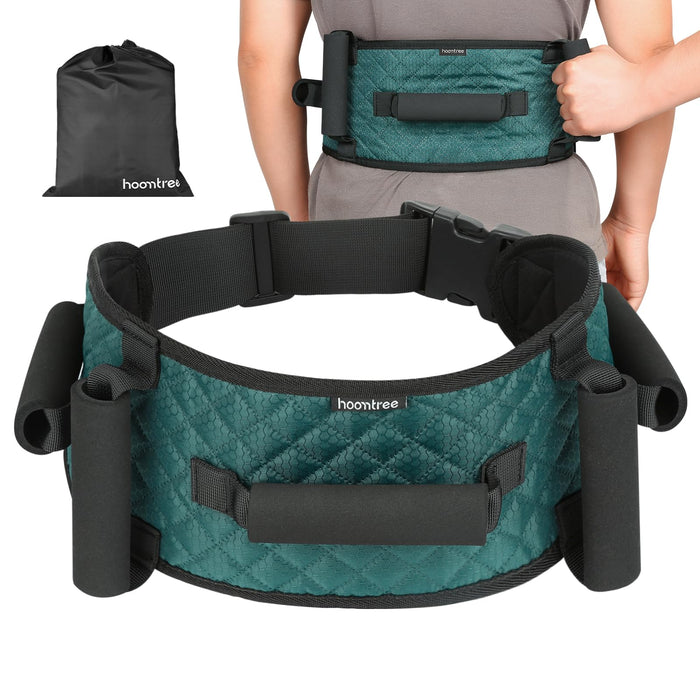 HOOMTREE Gait Belt Transfer Belts for Seniors Transfer Belt with One-Click Buckle,Medical Nursing Gait Belts with Padding Handle for Elderly,Patient,Pediatric,Handicap,Physical Therapy (Green)