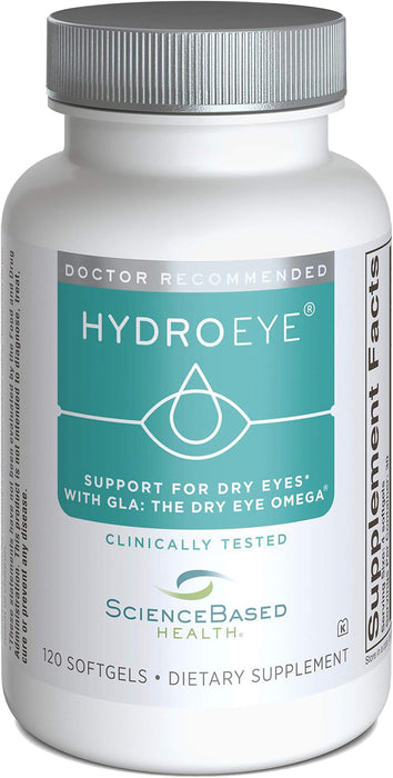 SCIENCEBASED HEALTH HydroEye Softgels - Dry Eye Relief - Features GLA, EPA, DHA and other Key Nutrients - 120 Count