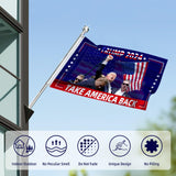 Trump 2024 Flag - Take America Back - 3x5Ft Attempt Assassination Trump Debate Political Election Polyester Flags Banners Outdoor Decoration