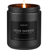 Scented Candles for Men | Cedar Oakmoss Scented Candle - Candles for Men, Men Scented Candles for Home, Candle Gifts for Him/Friend, Aromatherapy Candle in Black Jar