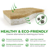 AIRNEX 24 Pack Natural Kitchen Sponge - Biodegradable Compostable Cellulose and Coconut Scrubber Sponge - Eco Friendly Sponges for Dishes