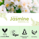 Jasmine Essential Oil 4 Fl Oz (120ml), SALKING Pure & Natural Fragrance Oils, Aromatherapy Jasmine Oils for Diffusers, Candle Making, Soap