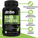 DR. BO para Cleanse Human Detox Guard - Intestinal Pills Support for Humans - Pro Gut Health Intestine Supplement Stomach for Adults - Herbal Wormwood Black Walnut Complex & Cloves - 60 Capsules