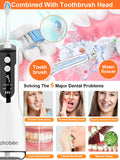 Water Dental Flosser Tools for Teeth Rechargeable Portable Water Flosser Dental Oral Irrigator Cleaning Cordless with Tongue Scraper Travel Bag Waterproof (Digital White)