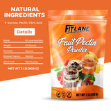 Fruit Pectin Powder 2 lbs - For Canning Jams and Jellies - Natural, Vegan and NON-GMO. Premium Bulk Powder. Great for Apple Pie Filling - By Fit Lane Nutrition - Value Size Bag