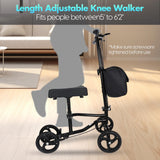 Knee Scooter,Economical Foldable Steerable Knee Walker,for Adults Foot Surgery,Injured Ankle Recovery Scoote(Blue-Standard Version)