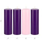 Mega Candles 4 pcs Unscented Christmas Advent Round Pillar Candle, Hand Poured Premium Wax Candles 2 Inch x 6 Inch, Holidays, Church, Decorations, Devotional, Celebration, Party & More