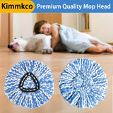 Kimmkco 6 Pack Spin Mop Head Replacement for O Cedar RinseClean Spin Mop Refill, Mop Replace Head for Only 2-Tank System, Fluffy Microfiber, Machine Washable