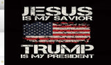 WENWELL Jesus is My Savior Trump is My President flag 3x5 Ft,Donald Trump 2024 Flags Tapestry,Durable and Fade-Resistant,Perfect for Indoor and Outdoor Display