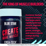 Blue Star Nutraceuticals CREA-TECH - Creapure Creatine Monohydrate - w/Electrolytes. Creatine + Electrolytes Capsules - Build Muscle and Increase Strength | 30 Day Supply - 120 Veggie Capsules