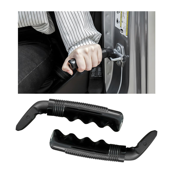 Augeny Car Door Handle for Elderly, Multifunctional Portable Vehicle Assist Support Handle, Automotive Door Assist Bar Helps Get Out, Universal Assistive Device for Seniors, Handicapped (Black, 2PCS)