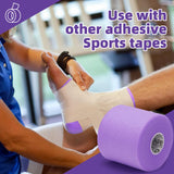 OK TAPE Pre Wrap Tape (4-Rolls) - Athletic Foam Underwrap for Sports, Protect for Ankles Wrists Hands and Knees, 2.75 Inches x 30 Yards - Purple