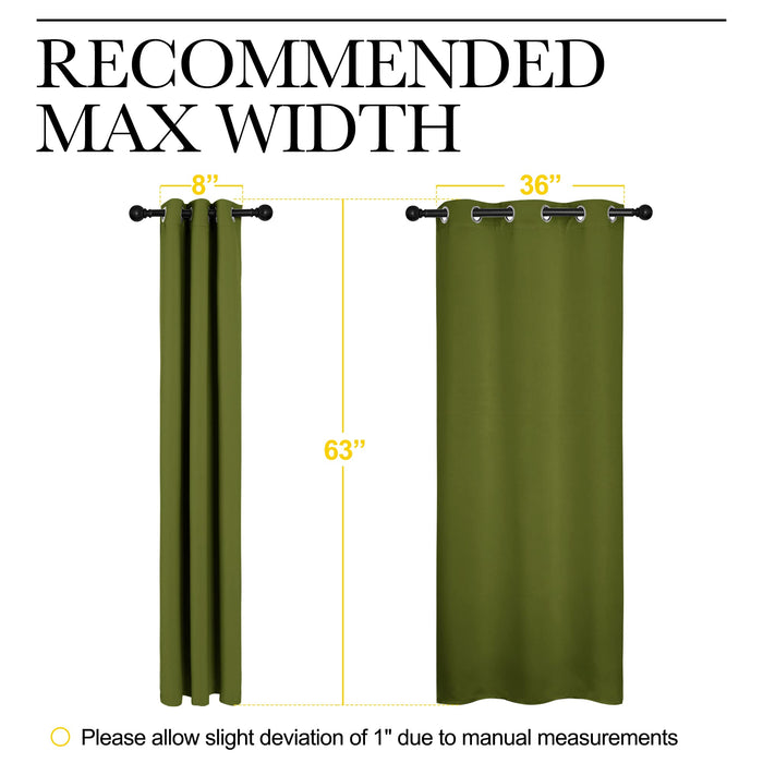 NICETOWN Christmas Window Decoration Thermal Insulated Solid Grommet Blackout Curtains/Drapes for Living Room (1 Pair, 42 by 63 inches, Olive Green)