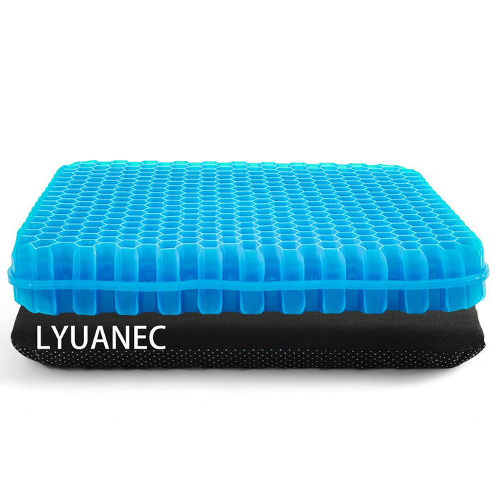 LYUANEC Gel Seat Cushion for Long Sitting, (2.4 Inch Extra Thick Cushion) Soft＆Breathable Gel Cushions for Pressure Relief, Wheelchair Seat Cushions, Gel Pad for Chair, Office Chair Cushion