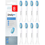 Brushmo Soft Replacement Toothbrush Heads Compatible for Philips Sonicare Optimal Gum Care HX9033/65 for Sensitive Teeth, White, 8 Pack