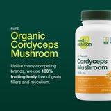 Organic Cordyceps Capsules (Cordyceps Sinensis Mushroom Extract)- 1500mg Per Serving - Energy & Stamina Support - Rich in Alpha Glucan - Vegan, Non GMO, Gluten-Free - 90 Capsules
