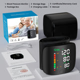 Wrist Blood Pressure Monitor LED Display, Touch Screen Wrist Blood Pressure Cuff 99x2 Reading Memory Wrist Bp Monitor with Carrying Case(Black)