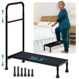 Gyykzz Bed Step Stool with Handle for Elderly Adults, 30.5" Long Bedside Step Stools for High Beds with Adjustable Height Handrails, Medical Heavy Duty Stepping Stool for Bedside, Step, SUV, Bathtub