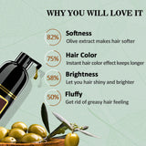 Fvquhvo Natural Dark Brown Hair Color Shampoo for Gray Hair, Instant Hair Dye Shampoo 3 in 1 for Men & Women, Long Lasting Color Shampoo Hair Dye, Brown Hair Shampoo Colors in Minutes (Dark Brown)