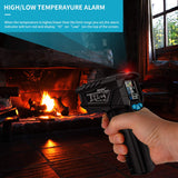 MESTEK Infrared Thermometer Temperature Gun, -58℉ to 1472℉, Digital Laser Thermometer Gun for Cooking, Pizza Oven, Grill & Engine, IR Thermometer Temp Gun with Adjustable Emissivity