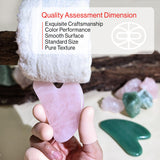 Rena Chris Gua Sha Facial Tools, Natural Jade Stone Guasha, Manual Massage Sticks for Jawline Sculpting and Puffiness Reducing, Scraping Massage Tool, Skin-Care Gift (Green+Pink)