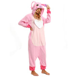 Wishliker Adult Onesie Animal Pajamas Halloween Cosplay Costumes Party Wear Pink XL