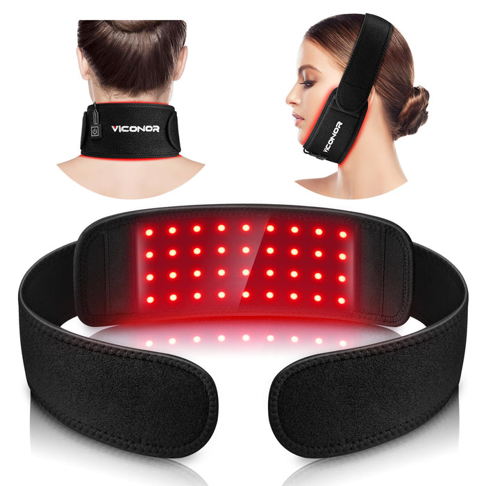 Red Light Therapy Belt for Neck, Near Infrared Light Therapy Belt Wearable Infrared Neck Wrap with Timer Infrared Belt for Chin Firming and Pain Relief Body Neck Hand Wrist Legs Gift for Women Men