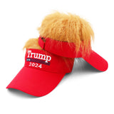 Trump Merchandise Trump Hat with Hair MAGA Hat Trump 2024 Make America Great Again Hat USA Donald Trump 2024 Hat Trump Red