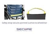 Secure Wheelchair Wedge Pommel Cushion with Safety Straps & Convex Bottom for Seniors - Prevent Forward Sliding, Positioning, Transfer, Pressure Relief - Elderly Fall Prevention