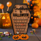 Dempiire Halloween Advent Calendar Halloween Coffin Calendar Halloween Calendar Coffin Bats Pumpkins Ghosts Countdown Calendar for Gifts Table Home Decor (A)