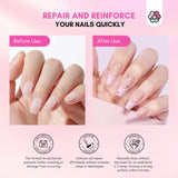 Saviland 60g Nail Repair Kit for Broken Damaged Nails: 3 Mins Air Dry Quick & Easy Instant Broken Nail Repair Natural Clear & Pink Dip Powder with 21ml Nail Repair Glue Emergency Home & Salon Use