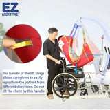 EZ Assistive Universal Full Body Patient Lift Sling, Mesh Fabric Patient Sling Transfer and Bathing aids, 500lb Weight Capacity (Large-Red)