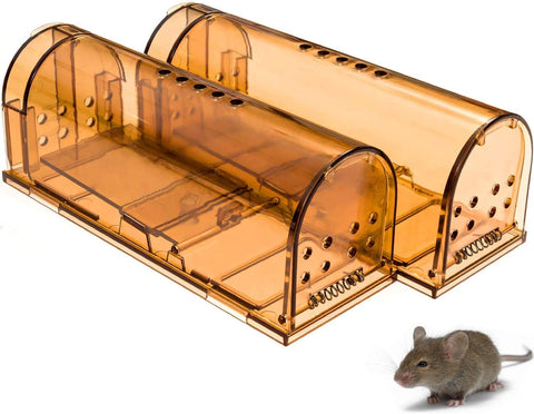 FPS Live Mouse Original Humane Mouse Traps,Easy to Set,KidsPets Safe,Reusable for IndoorOutdoor use,for Small RodentVolesHamstersMoles Catcher That Works. 2 Pack (Small)