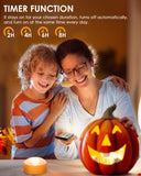 Luditek 2-Pack Halloween LED Pumpkin Lights with Remote and Timer, Battery Operated Orange Jack-O-Lantern Light for Halloween Decor, Flameless Candles for Pumpkin Decorations