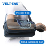 Velpeau Shoulder Sling Immobilizer with Abduction Pillow Support Brace for Women & Men, Rotator Cuff Surgery, Dislocated, Subluxation,Broken Collarbone, Fits Left & Right Arm (Blue, L: Bust ﹥40.5″)