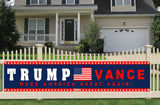 Support Trump JD Vance 2024 Political Campaign Large Banner Sign Flag with Brass Grommets,Pro Trump Vance Make America Great Again Outdoor Sign House Banner Yard Lawn Decoration 98X18''