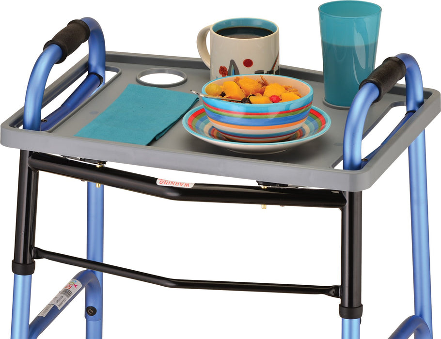 NOVA Walker Tray, Food Tray with 2 Cup Holders for Folding Walker, Fits on Most Folding Walkers, 1 Count (Pack of 1)