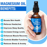 Pure Magnesium Oil Spray,100% Natural Organic Magnesium Oil Spray Bottle,|Topical Magnesium Spray| 4.04 fl oz |Fast Absorption for Better Health |Non-GMO, Gluten Free