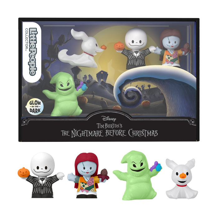 Little People Collector Disney Tim Burton’s The Nightmare Before Christmas Special Edition Set for Adults & Fans, 4 Figures in Display Box