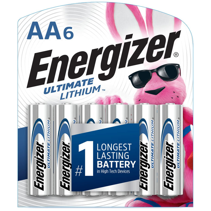 Energizer Ultimate Lithium AA Batteries (6 Pack), 1.5V Lithium Double A Batteries