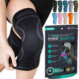 Modvel Compression Knee Brace for Women & Men - 2 Pack Knee Brace for Women Running Knee Pain, Knee Support Sleeve, Workout Sports Braces for Meniscus Tear ACL & Arthritis Pain Relief