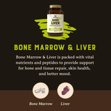 Heart & Soil Grass-Fed Bone Marrow & Liver Supplement (180 Capsules) - Desiccated Organ Supplements to Enhance Mood, Bone, Joint, Tissue, & Skin Health