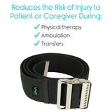 Vive Gait Belt (60 Inch) - Transfer Assist Device for Caregiver, Nurse, Therapist, Seniors, Elderly, Bariatric, Occupational and Physical Therapy - Medical Nursing Safety - Walking & Standing Aid